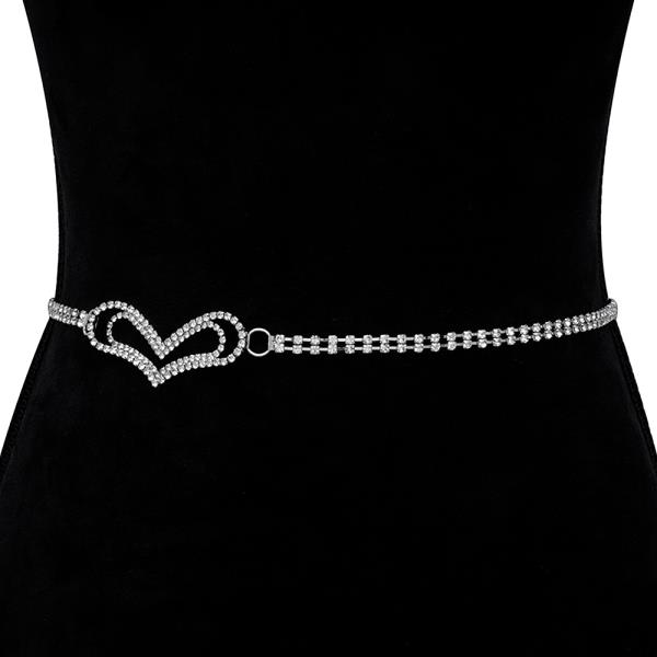 RHINESTONE HEART HOOK BELT