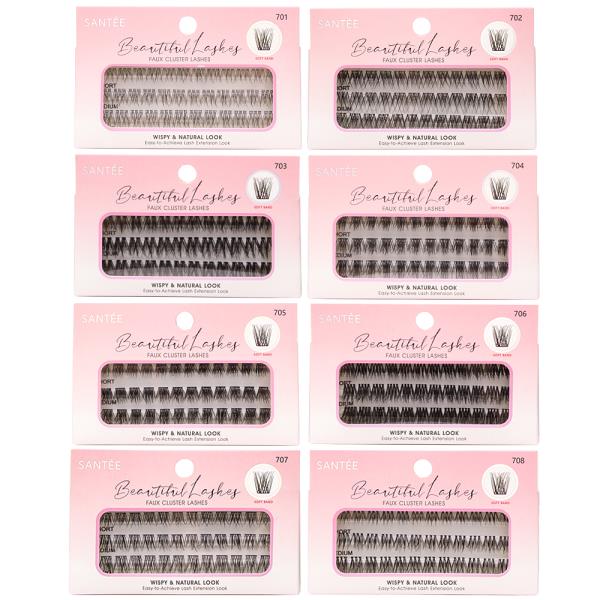 SANTEE BEAUTIFUL CLUSTER LASHES SET W DISPLAY