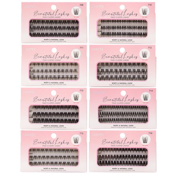 SANTEE BEAUTIFUL CLUSTER LASHES SET W DISPLAY