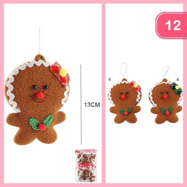 GINGERBREAD COOKIE ORNAMENT (12 UNITS)