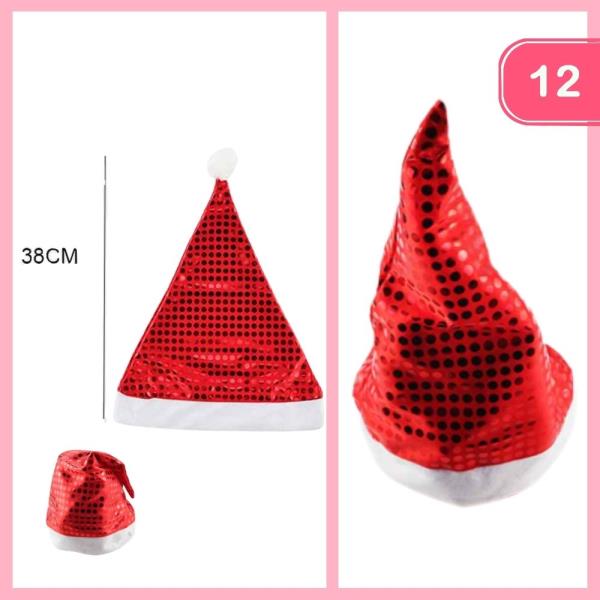 SANTA HAT WITH SEQUINS PATTERN (12 UNITS)
