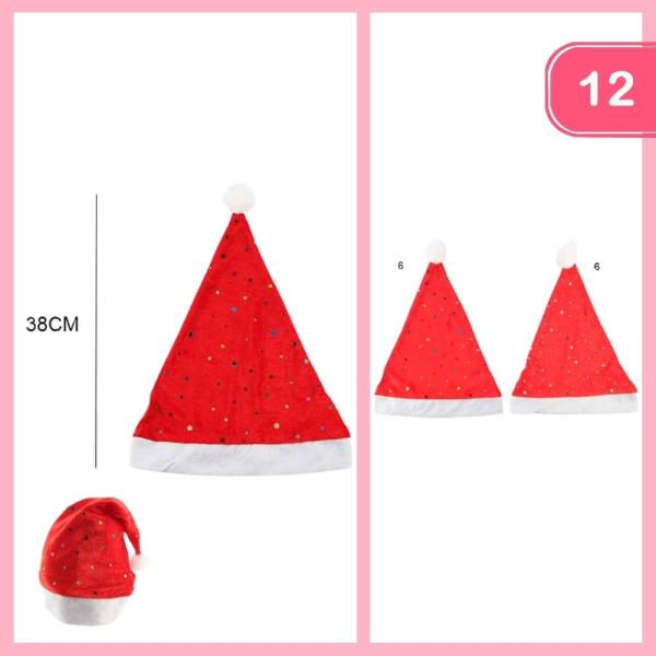 SANTA HAT WITH STAR PATTERN (12 UNITS)