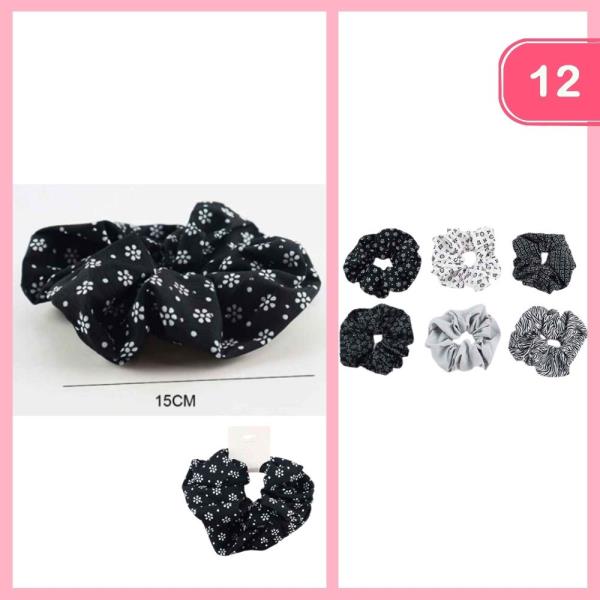 MIXED PATTERN HAIR SCRUNCHIE (12 UNITS)