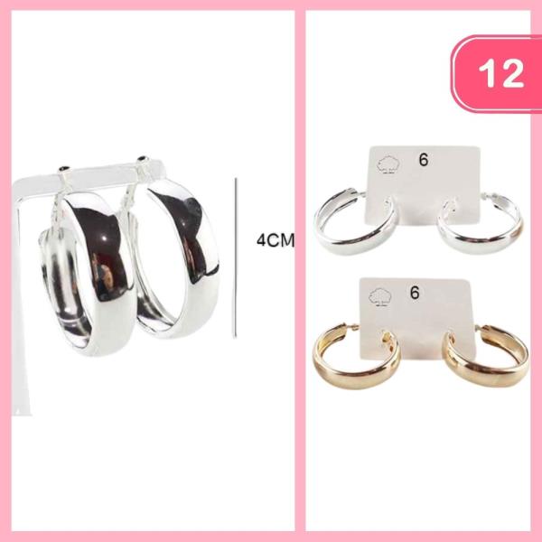 STAINLESS STEEL HOOP EARRINGS (12 UNITS)