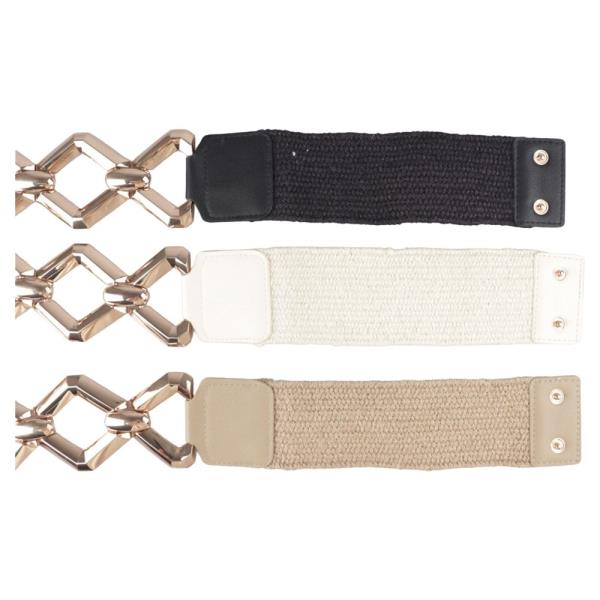 GEOMETRIC METAL LINK ELASTIC BELT