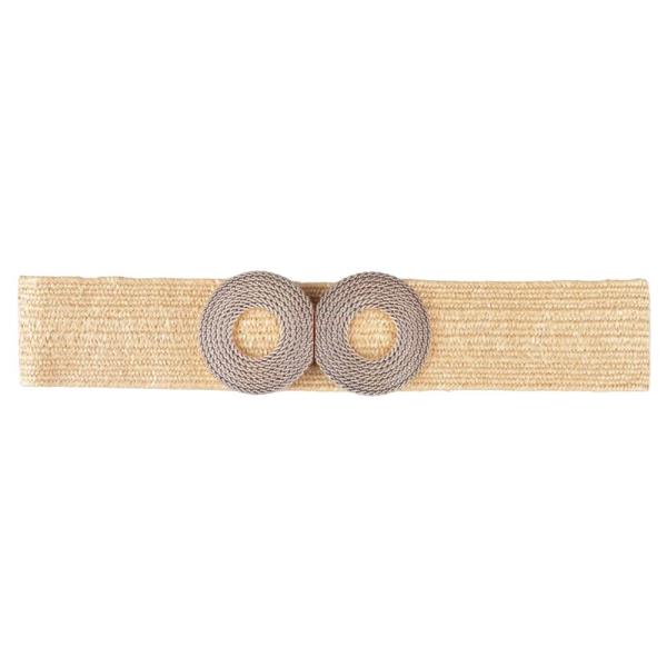 ROUND TEXTURED CIRCLE BUCKLE ELASTIC BELT