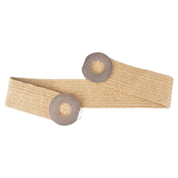 ROUND TEXTURED CIRCLE BUCKLE ELASTIC BELT
