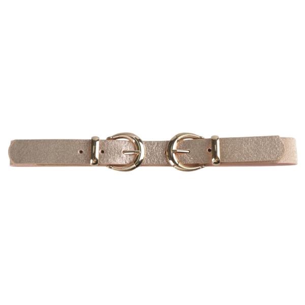 DOUBLE ROUND BUCKLE ELASTIC BELT