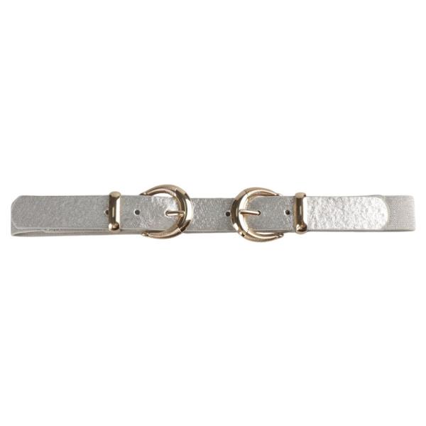 DOUBLE ROUND BUCKLE ELASTIC BELT