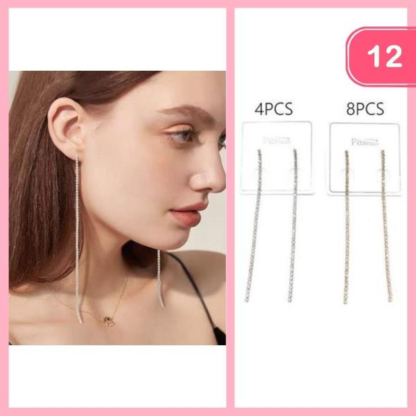 RHINESTONE DANGLE EARRING (12 UNITS)