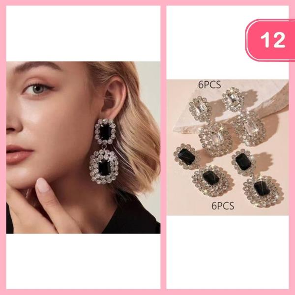 RHINESTONE DANGLE EARRING (12 UNITS)