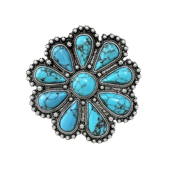 WESTERN HAND STONE CONCHO RING