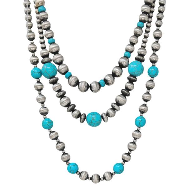 WESTERN NAVAJO BEADED LAYERED NECKLACE