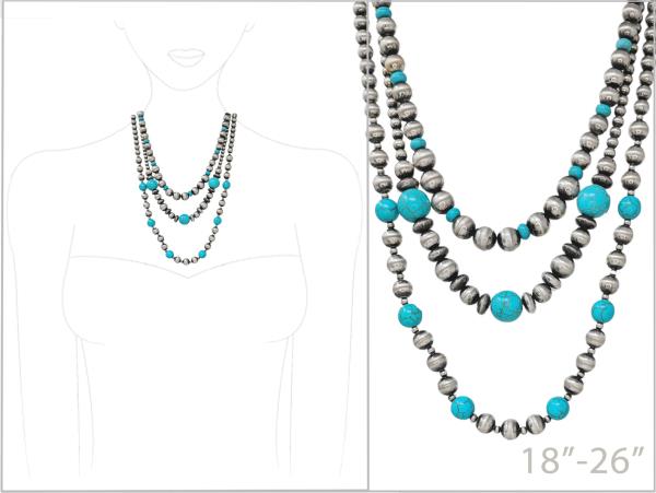 WESTERN NAVAJO BEADED LAYERED NECKLACE