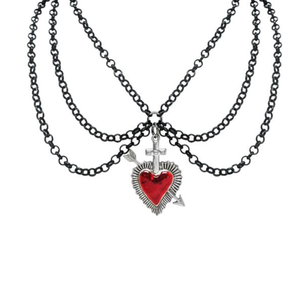HEART HALLOWEEN LAYERED NECKLACE