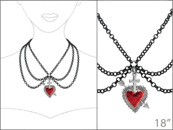 HEART HALLOWEEN LAYERED NECKLACE