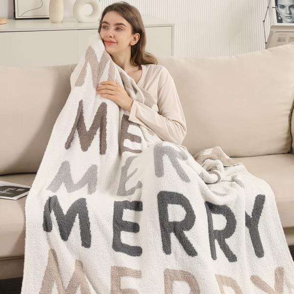 MULTICOLOR MERRY REVERSIBLE THROW BLANKET
