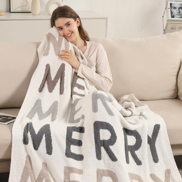 MULTICOLOR MERRY REVERSIBLE THROW BLANKET