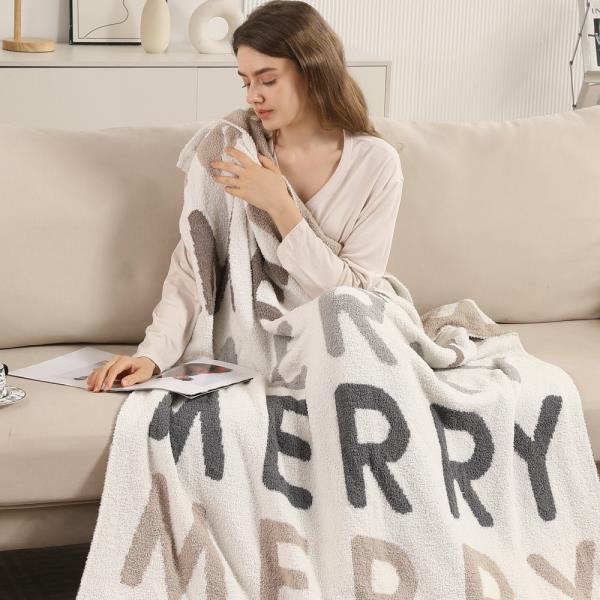 MULTICOLOR MERRY REVERSIBLE THROW BLANKET
