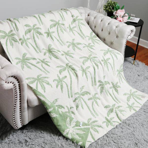 PALM TREES REVERSIBLE THROW BLANKET