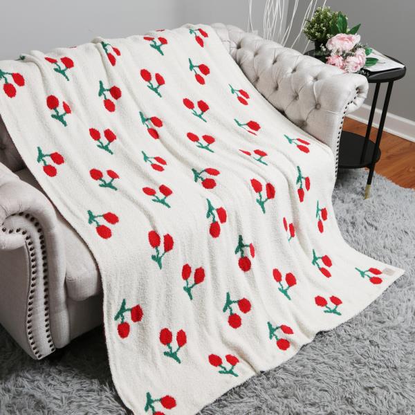 SMALL CHERRIES THROW BLANKET