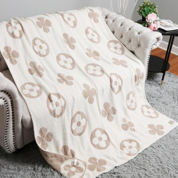 FLORAL REVERSIBLE THROW BLANKET
