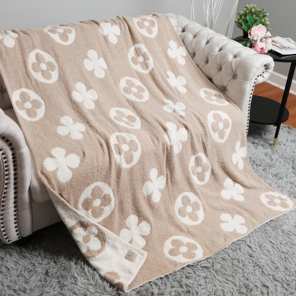 FLORAL REVERSIBLE THROW BLANKET