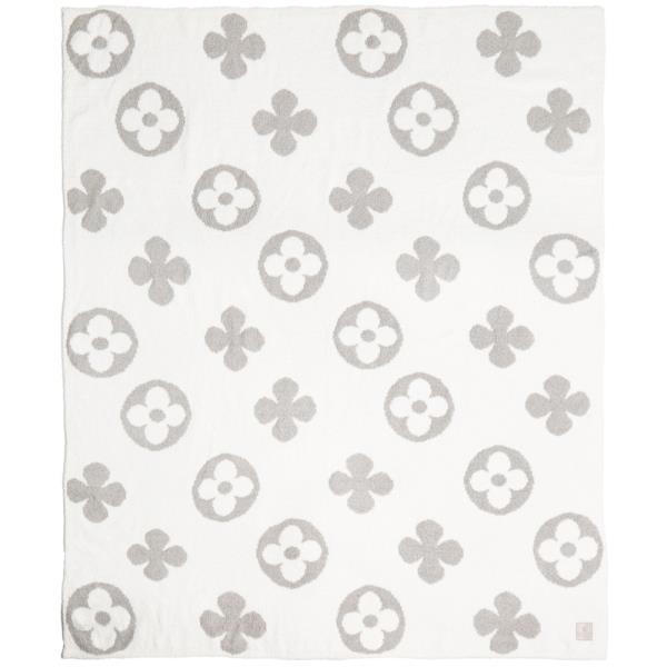 CLOVER AND FLORAL REVERSIBLE THROW BLANKET