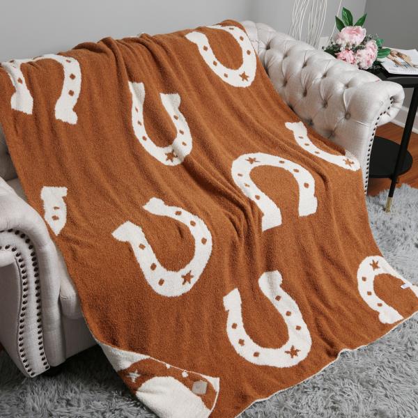 HORSESHOES REVERSIBLE THROW BLANKET