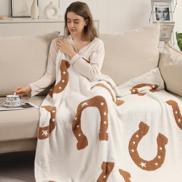 HORSESHOES REVERSIBLE THROW BLANKET