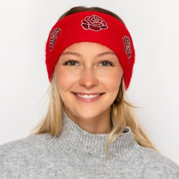 RHINESTONE ROSE HEADBAND HEADWRAPS