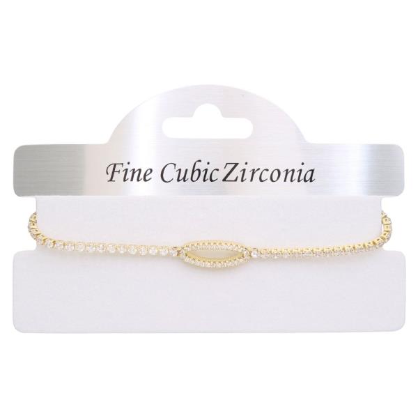 LONG OVAL PAVED CZ BRACELET