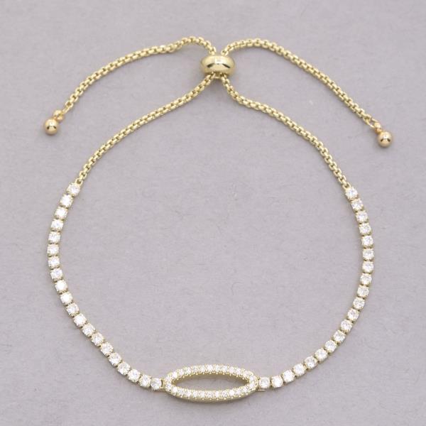 LONG OVAL PAVED CZ BRACELET