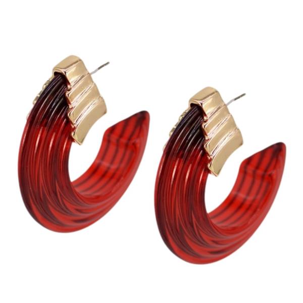 LINED ACETATE OPEN HOOP EARRING