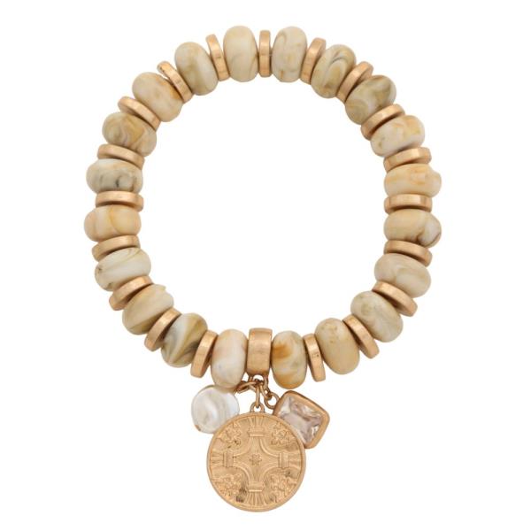 COIN MIXED BEAD BRACELET