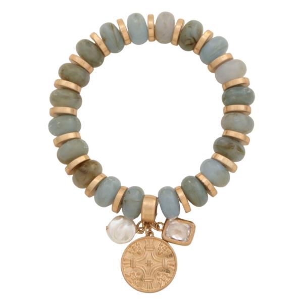 COIN MIXED BEAD BRACELET