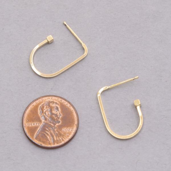 14K GOLD DIPPED OPEN OVAL SHAPE EARRING