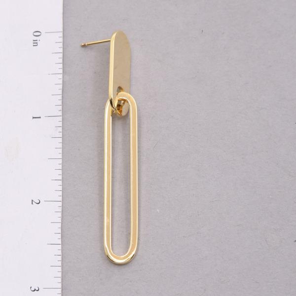 14K GOLD DIPPED LONG OVAL LINK DANGLE EARRING