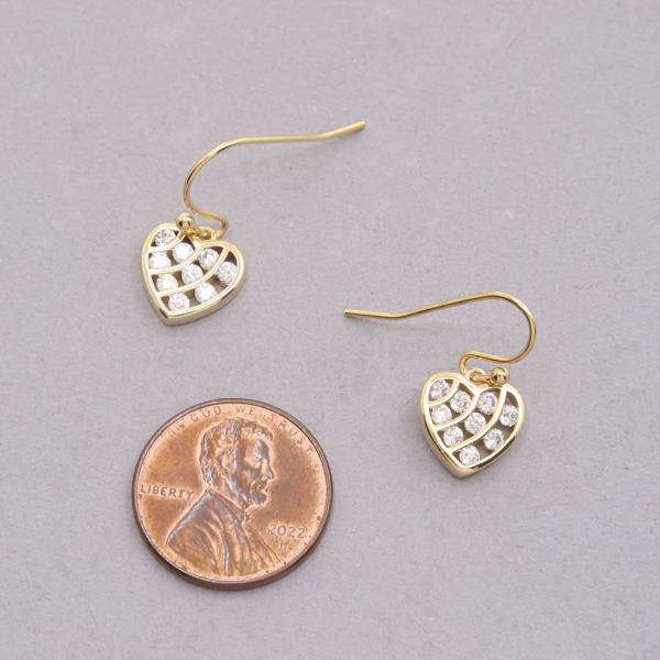 14K GOLD DIPPED HEART SHAPE DANGLE EARRING