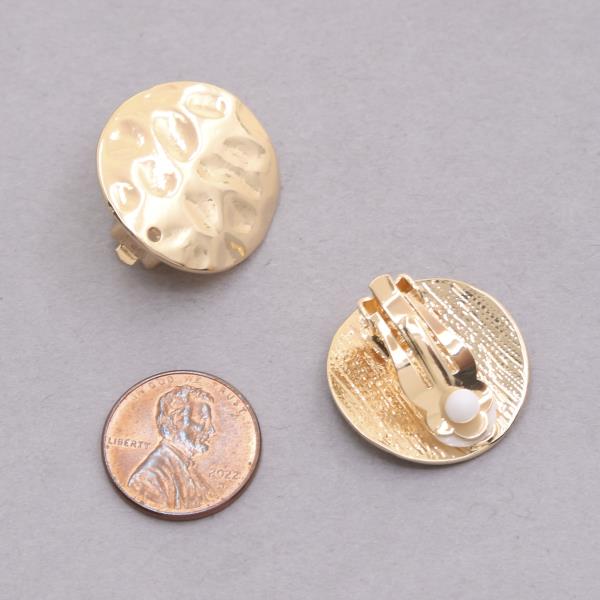 HAMMERED METAL ROUND CLIP EARRING