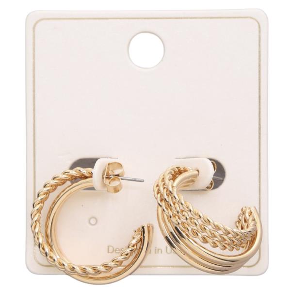 DOUBLE OPEN HOOP METAL EARRING