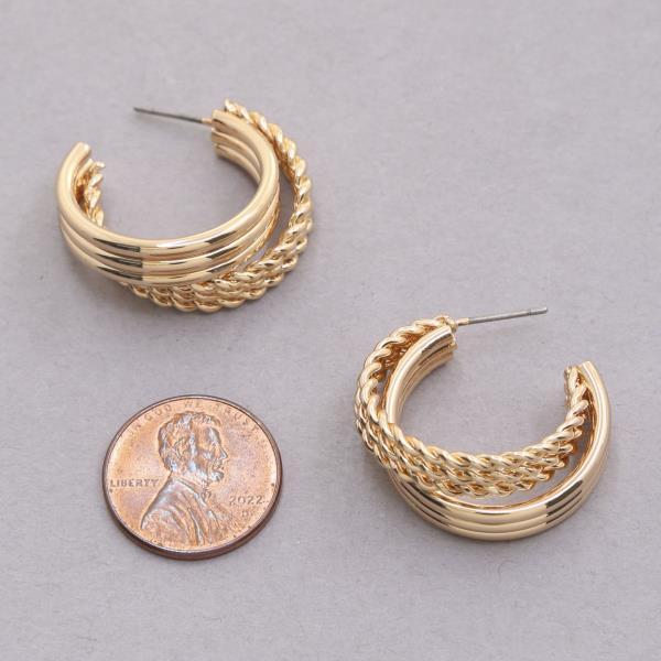 DOUBLE OPEN HOOP METAL EARRING