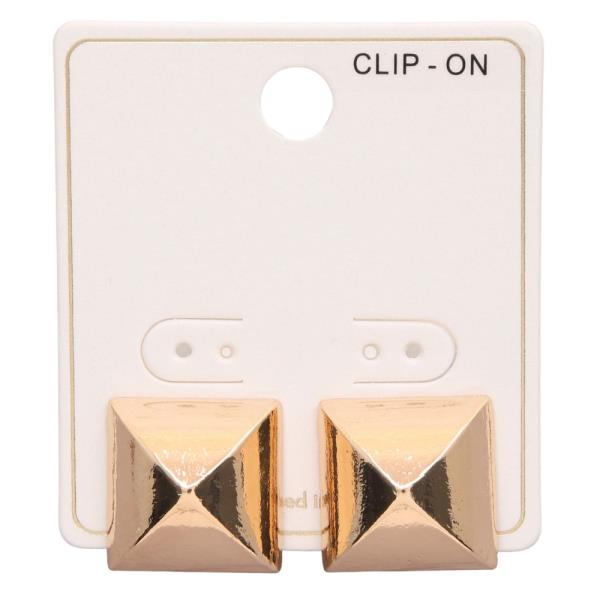 SQUARE SHAPE METAL CLIP EARRING
