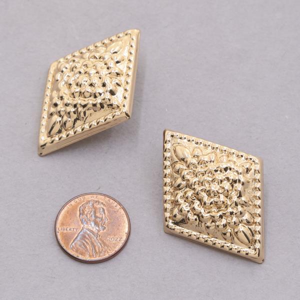 GEO SHAPE TEXTURED METAL EARRING