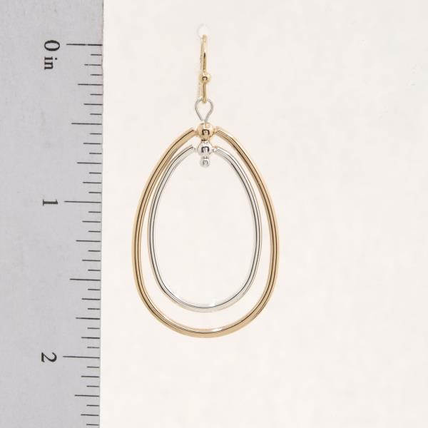 TWO TONE TEARDROP DANGLE EARRING