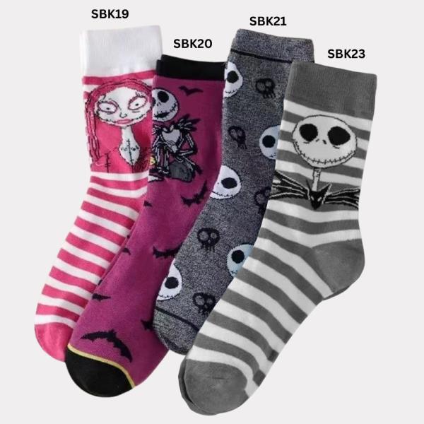 STRIPED SALLY CHARACTER GRAPHIC CREW SOCKS 1 PAIR