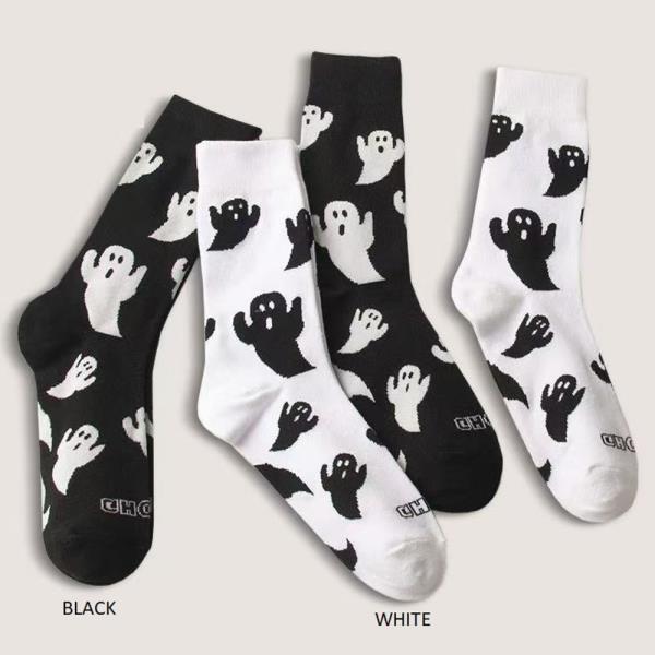 HALLOWEEN GHOST PATTERN CREW SOCKS