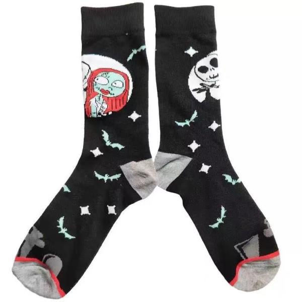 NIGHTMARE BEFORE CHRISTMAS CHARACTER BAT PATTERN CREW SOCKS
