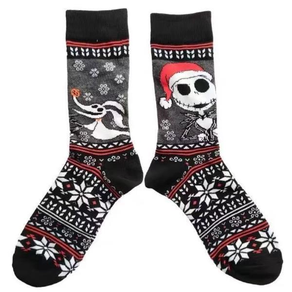 CHRISTMAS JACK SKELLINGTON ZERO SNOWFLAKE PATTERN CREW SOCKS