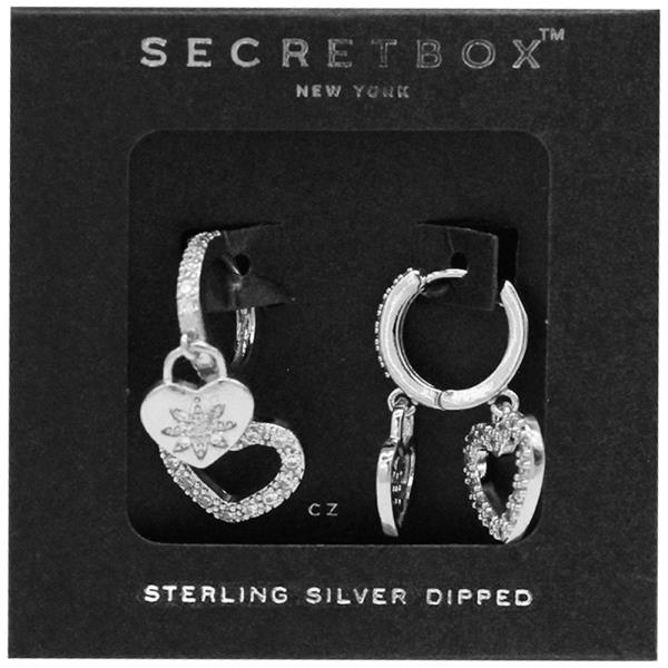 SECRET BOX  GOLD DIPPED EARRING HEART HUGGIE EARRINGS